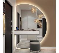 Specchio da bagno ad arco a LED con illuminazione dimmerabile, design infrangibile, perfetto per camera da letto o ingresso, elegante e funzionale decorazione per la casa