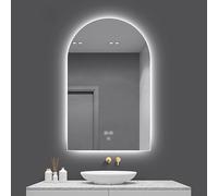 Specchio da bagno ad arco con illuminazione a LED, regolabile, con controllo touch, design moderno retroilluminato per una maggiore illuminazione e stile.