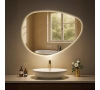 Specchio da Bagno Almafie con Illuminazione, Specchio da Bagno antiappannamento, Specchio da Parete LED, con e Senza Bluetooth, Contenuto del Set:Senza Bluetooth