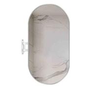 Specchio da bagno angolare a parete, pieghevole, specchio HD, ovale