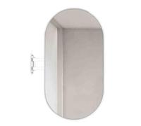 Specchio da bagno angolare a parete, pieghevole, specchio HD, ovale