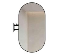 Specchio da bagno angolare a parete, pieghevole, specchio HD, ovale