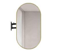 Specchio da bagno angolare a parete, pieghevole, specchio HD, ovale