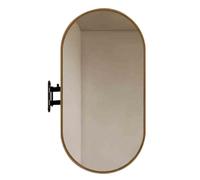 Specchio da bagno angolare a parete, pieghevole, specchio HD, ovale
