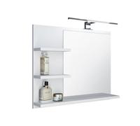 Specchio da bagno con 3 ripiani specchio da parete specchio sospeso specchio per mobili da bagno specchio per il corridoio per la camera da letto per il bagno bianco LAMPADA LED 60X50 - Sinistro