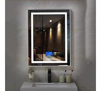 Specchio da bagno con illuminazione a LED, altoparlante Bluetooth, controllo touch, oscuramento a 3 colori, montaggio a parete, 50 x 70 cm, specchio illuminato per bagni moderni