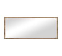 Specchio da bagno con illuminazione a LED e telaio in rovere Artisan in legno e vetro di sicurezza per elegante montaggio a parete