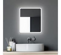 Specchio da bagno con illuminazione Talos Moon - Specchio da bagno 40 x 45 cm - con luce circostante - Colore della luce bianco neutro - Telaio in alluminio di alta qualità