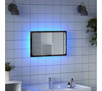 Specchio da bagno con luce a LED e design elegante per parete, materiale in legno di ingegneria resistente all'umidità, immagine chiara senza distorsioni, ideale per trucco e toilette