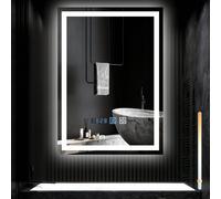 Specchio da bagno con luce LED - Specchio da bagno LED 50x70/60x80/100x60 cm / Specchio da bagno rotondo LED 50/60/70/80 cm Specchio da parete per bagno IP44 con interruttore touch e funzione di disin