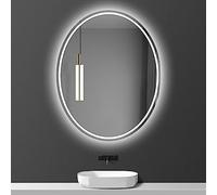 Specchio Da Bagno Con Luce LED Specchio Ovale Senza Cornice Semplice Con Fissaggi A Parete Specchio Con Controllo Tattile Specchio Per Il Trucco Per La Decorazione Della Stanza Di Casa ( Size : 70x90c