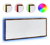 Specchio da bagno con luce LED, vanità moderno 100x8,5x37 cm, legno multistrato resistente all'umidità, superficie liscia e facile da pulire, vetro chiaro con riflesso preciso, ideale per trucco, rasa