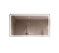 Specchio da Bagno con Luce. Specchio Rettangolare LED da Parete, 3 Tonalità di Colore, Dimmerabile, Anti-Appannamento, con Orologio e Temperatura. Ideale pe Bagno o Toeletta (Orizzontale - 90x70cm)