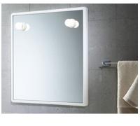 Specchio Da Bagno Da Parete In Pvc GEDY Con 2 Lampade Non Incluse
