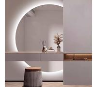 Specchio da bagno dimmerabile a LED in 3 colori, anti-appannamento con interruttore touch a mezza luna, specchio da parete a figura intera, 80 x 120 cm, illuminazione moderna per la casa