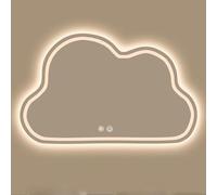 Specchio da bagno dimmerabile Cloud S da 49,8 x 69,8 cm, specchio da trucco a LED da parete con pulsante touch antiappannamento e 3 modalità di colore per la decorazione della casa e gli elementi