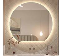Specchio da bagno dimmerabile LED 3Color Touch Control AntiFogHalf Moon Design Modern Makeup Decor Ø70/80/90/100cmSmart Retroilluminato