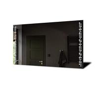 Specchio da bagno illuminato 900 x 900 mm con luci a LED retroilluminato, design intelligente, funzionamento a batteria, montaggio a parete, elegante e moderno, perfetto per qualsiasi bagno