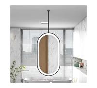 Specchio da bagno illuminato a LED, montaggio a parete e soffitto, design in metallo, 60 x 90 cm, perfetto sopra il lavandino per bagni moderni, elegante stile staccabile.