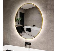 Specchio da bagno illuminato antiappannamento, specchio rotondo da parete da 60 cm, con struttura in metallo resistente per una chiara riflessione e un design elegante, perfetto per toelettatura e