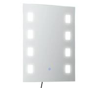 Specchio da bagno LED Kleankin con funzione antiappannamento 70x2,7x50 cm argento