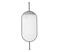 Specchio Da Bagno Montato A Soffitto: Specchio Cosmetico Girevole Su Due Lati Con Asta Sospesa Galleggiante, Adatto For Uso Domestico O In Hotel(Black,40x80cm)