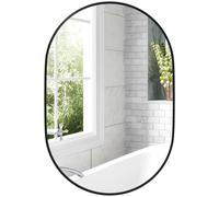 Specchio da bagno ovale 60X90 cm Specchio da parete decorativo con struttura in alluminio per soggiorno orizzontale o verticale nero Black 62x62 cm