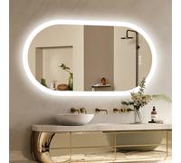 Specchio da bagno ovale a LED Specchi intelligenti Dimmerabile 3 colori Memoria luce antiappannamento IP65 CRI95 Specchio grande da parete 32 x 20 pollici