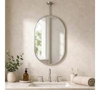 Specchio da bagno ovale montato a soffitto Specchio cosmetico decorativo | Specchio moderno e semplice in vetro HD da appendere per la camera da letto del bagno di servizio(40cmx70cm)