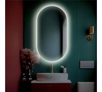 Divina Home Specchio da Bagno Ovale retroilluminato Reversibile Olivia LED 50x90 Made in Italy