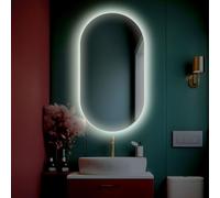Divina Home Specchio da Bagno Ovale retroilluminato Reversibile Olivia LED 50x90 Made in Italy