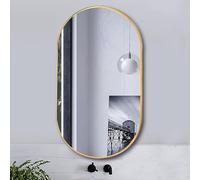 Specchio da bagno ovale, specchio da bagno in alluminio a parete | Specchio ovale da parete per eleganza e stile, perfetto per soggiorno, camera da letto e ingressi, migliora lo spazio e la