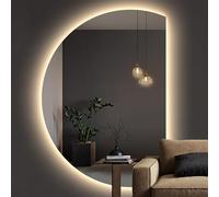 Specchio da Bagno Retroilluminato A 3 Colori 84 * 120 Cm, Specchio da Trucco Antiappannamento per Bagno, Specchio da Parete Irregolare, Antideflagrante, Taglio Sinistro/Destro, Right Cut, 70 * 100cm