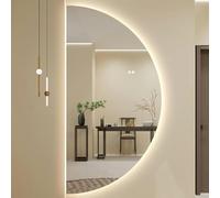 Specchio da bagno retroilluminato a LED, doppio tocco, anti-appannamento, irregolare, specchio decorativo moderno per la casa, elegante specchio cosmetico per una toelettatura perfetta