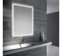 Specchio da bagno retroilluminato a led sul perimetro da 80x60 cm reversibile
