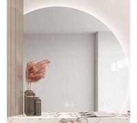 Specchio da bagno retroilluminato anti-appannamento da 101,6 cm con sottosquadro sinistro da 61 cm, impermeabile, da parete, illuminazione a LED a luminosità regolabile, design moderno per la