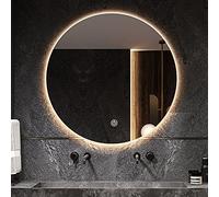 Specchio da bagno retroilluminato - Specchio da trucco rotondo senza cornice, 50,8 cm, luce calda, impermeabile IP67, montaggio a parete, elegante e funzionale per la decorazione della casa