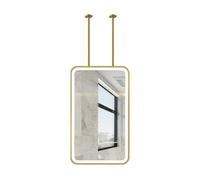 Specchio da bagno rettangolare a LED, montaggio a soffitto, 3 opzioni di illuminazione di colore, design moderno, anti-appannamento, elegante specchio per la decorazione della casa, facile