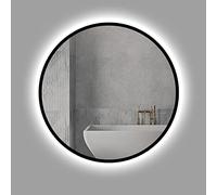 Specchio da bagno rotondo a LED da parete, specchio per il trucco con luci retroilluminato, cornice nera, 50 cm/60 cm/70 cm/80 cm, illuminazione dimmerabile, design moderno