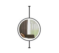 Specchio Da Bagno Rotondo A LED Montato A Soffitto Con Specchio For Il Trucco Dimmerabile In Tre Colori For Hotel, B& E Ristoranti(Black,60x60cm)