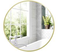 Specchio da bagno rotondo Homcom Ø60 cm Specchio da parete decorativo con struttura in alluminio e gancio Installazione semplice Oro