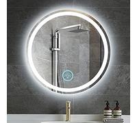 Specchio da bagno rotondo retroilluminato a LED, specchio da parete con sensore touch e luci colorate regolabili, specchio cosmetico illuminato per una toelettatura perfetta