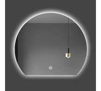 Specchio da Bagno semicircolare Senza Cornice con LED, Specchio da Parete antideflagrante con Luce Bianca e Cablaggio per l'installazione, Disponibile nelle Misure 50cm/60cm/70cm/80cm