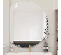 Specchio Da Bagno Semicircolare Specchio Da Parete Senza Cornice, Specchio Da Trucco A Forma, Specchio Decorativo, Sicurezza Antideflagrante, Vetro Tagliato Giù/sinistra/destra ( Color : Left notch ,