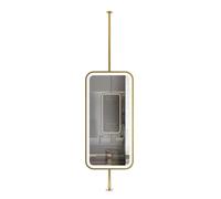 Specchio Da Bagno Sospeso Con Luce LED Dimmerabile A 3 Colori, Specchio Da Bagno A Parete For La Rasatura Nel Mobiletto Del Bagno(Gold,40x80cm)