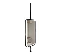 Specchio Da Bagno Sospeso Con Luce LED Dimmerabile A 3 Colori, Specchio Da Bagno A Parete For La Rasatura Nel Mobiletto Del Bagno(Black,60x100cm)