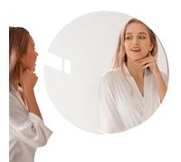 Specchio da bagno, Specchio per trucco rotondo in acrilico, Design impermeabile per la cura quotidiana, Qualità di riflesso chiaro, Accessorio per la decorazione della casa, per lo styling delle