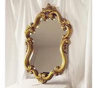 Specchio da bagno vintage, classico specchio decorativo da parete, stile barocco oro e argento antico, grande specchio d'accento per ingresso