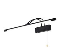 Specchio da bagno vintage con luce frontale e interruttore, mobiletto LED nero IP44 resistente agli schizzi, luci da parete retrò in metallo con braccio ad arco regolabile, luce per trucco 4000K, 61