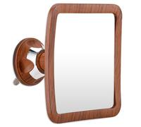 Specchio da barba senza appannamento con forte ventosa e girevole a 360 gradi, infrangibile, anti-appannamento, per uomini e donne, Fogless Shower Mirror - 16 cm x 16 cm (stampa amboo)